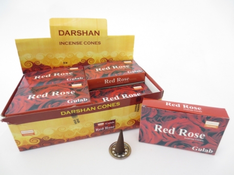 Darshan wierook kegeltjes Red Rose