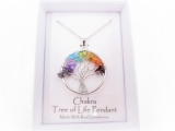 Groothandel Gemstone Tree of Life Pendants Chakra Necklace 