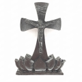 Groothandel - Bloem met Jezus aan kruis beeldje Zwart