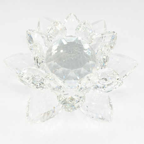 Kristal lotus wit 9 cm 