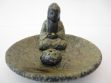Wierookhouder Boeddha op schaaltje bruin