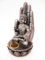 Wierookhouder Boeddha met hand zilver middel
