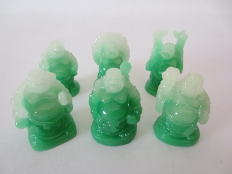 Groothandel - 3cm mini Boeddha Set Jade staand 6 stuks