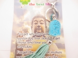 boedddhahoofd sleutelhanger blauw