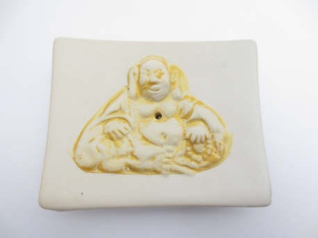 Wierookhouder vierkant Wit lachende Boeddha (6)