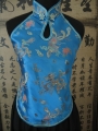Chinese topje met opening en draak (turquoise)