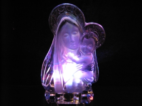 Kristal plat Maria met kindje