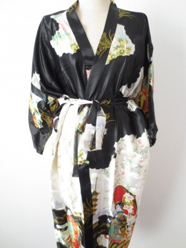 Japanse kimono Lang zwart