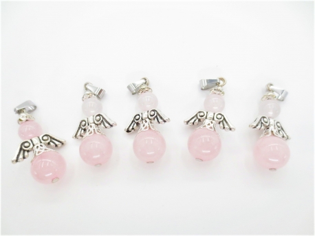 Engel edelsteen pendant set (5st) - rozenkwarts