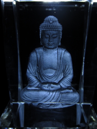 3d laserblok met meditatie Boeddha