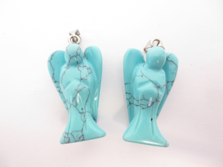Engel edelsteen pendant set groot (2 st) - turquoise