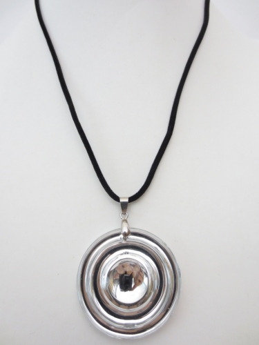 kristal ronde hanger ketting met cirkels transparant en zilver