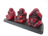groothandel - Boeddha Rood op plaat zittend horen zien zwijgen