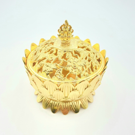 Groothandel - Tibetaanse Lotus Wierook (korrel) Brander Messing Groot Goud