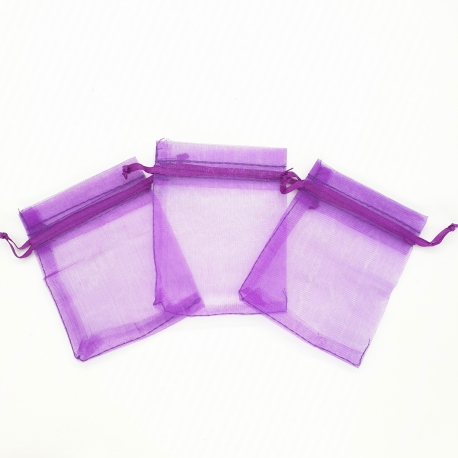 Organza zakjes blanco violett 7.5 x 10cm
