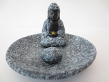 Wierookhouder Boeddha op schaaltje grijs
