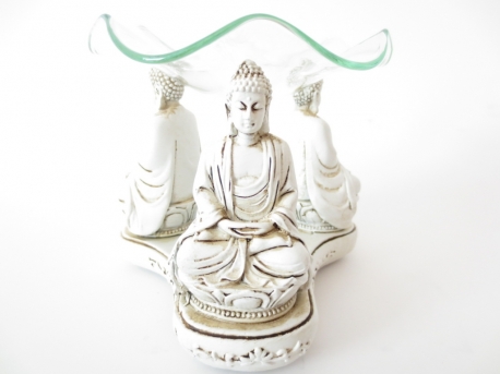 3 witte Boeddha's oliebrander