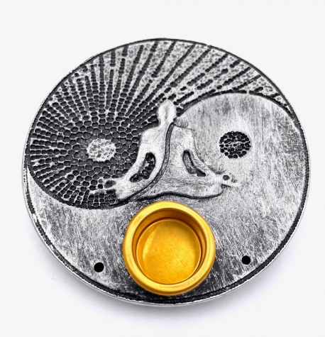 Yin Yang Meditatie wierook houder rond zilver (6 stuks)