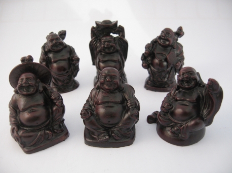 Groothandel - 5cm Boeddha Set Rood 6 stuks 