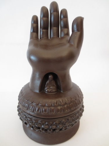 Kegel wierookbrander boeddha en hand