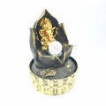 Groothandel - Meditatie Led Verlichting Ganesha in Lotus Goud Fontein Klein