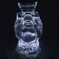 Groothandel - Kristallen glazen Chinese boedha met Goudklomp Medium