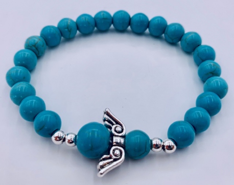 Groothandel Edelsteen Armband - 8mm Armband Turquoise Engelen 