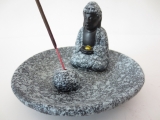 Wierookhouder Boeddha op schaaltje grijs