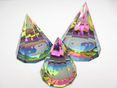 Kristallen prisma Yin Yang gekleurd 4x4