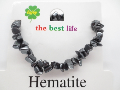 Dunne steen armband Hematiet (12 stuks)