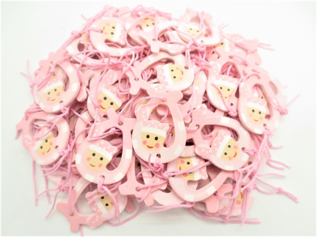 Gelukspop hangers roze (100 stuks)