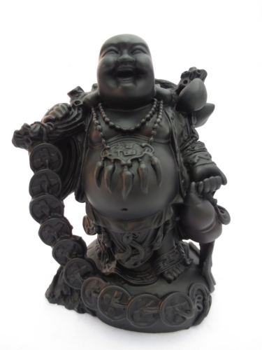 Groothandel - Boeddha Zwart staand met geluksmunten