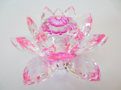 Kristal lotus roze groot