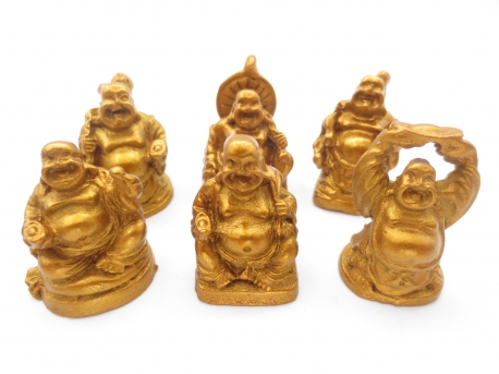 Groothandel - 3cm mini Boeddha Set Brons 6 stuks