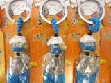 Lucky cat sleutelhangers set van 6 blauw