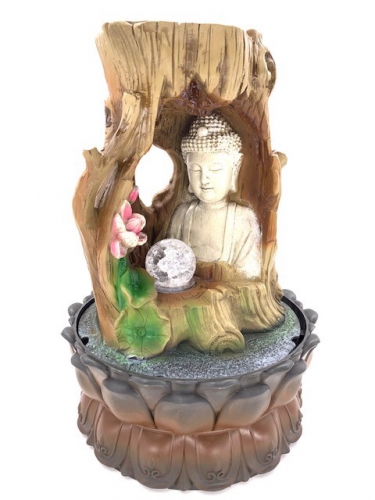 Meditatie Led Verlichting Boeddha in boom fontein Groot 