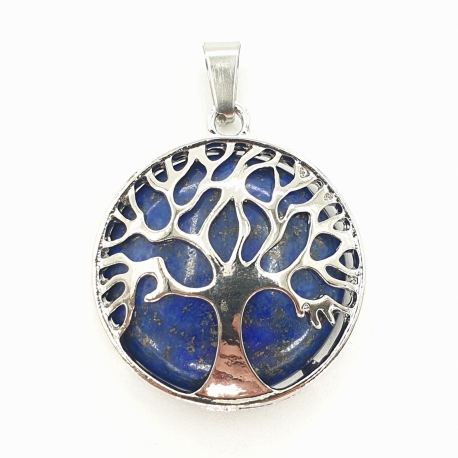Edelsteen Tree of Life Pendant - Lapis Lazuli