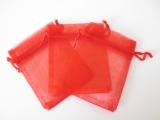 Organza zakjes blanco Rood 7.5 x 10cm (100 stuks)