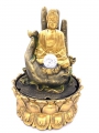 Meditatie Led Verlichting Gouden Boeddha op hand fontein Groot