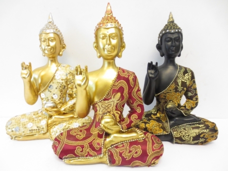 3 Thaise Boeddha met potje set