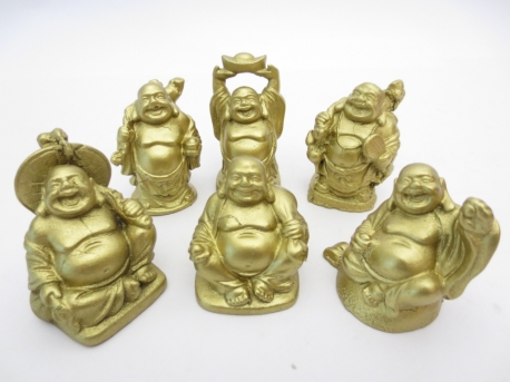 Groothandel - 5cm Boeddha set Goud 6 stuks II