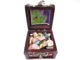 Pirate Box Assorted Polished Stone + Coins (18 sets) - groothandel