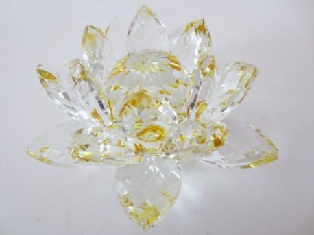 Kristal lotus geel groot
