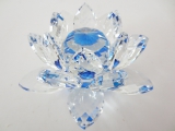 Kristal lotus blauw groot