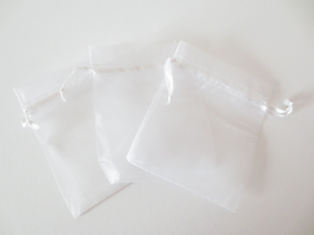 Organza zakjes blanco Wit 7.5 x 10cm (100 stuks)