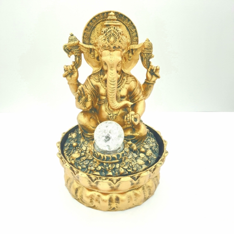 Groothandel - Meditatie Led Verlichting Ganesha Goud Fontein Klein