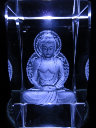 3d laserblok met meditating buddha