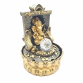 Groothandel - Meditatie Led Verlichting Ganesha in Muur en Munten Goud Fontein Klein